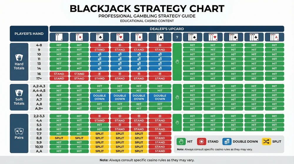 Tabela de estratégia básica de Blackjack